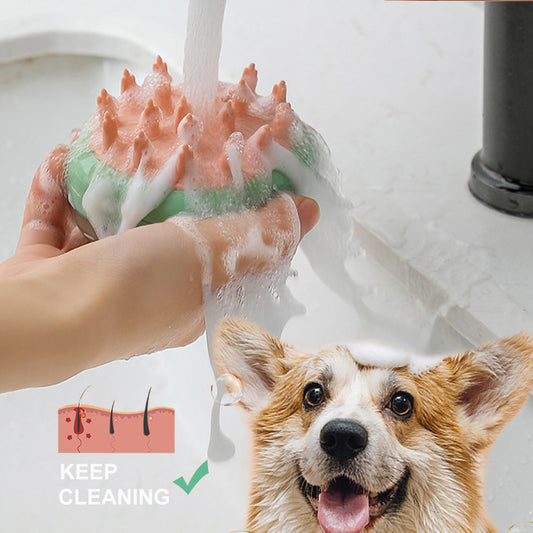 New 2 In 1 Pet Cat Dog Cleaning Bathing Massage