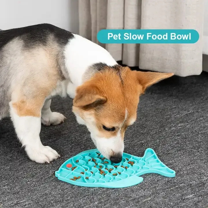 Silicone Lick Mat For Pet Dog Anti Gulping Choking Feeder