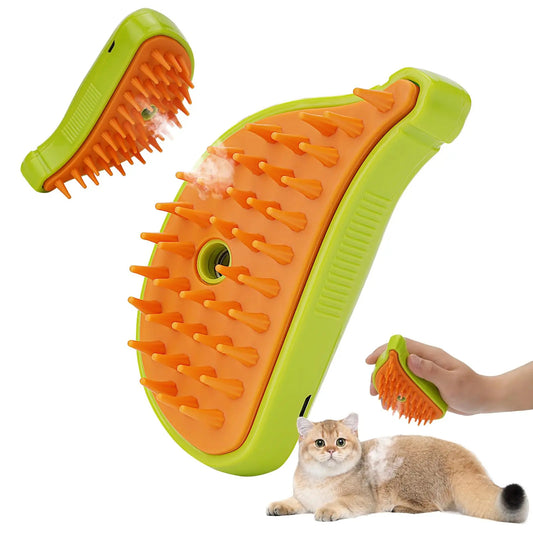 3 In 1 Pet Steam Brush Spray Massage